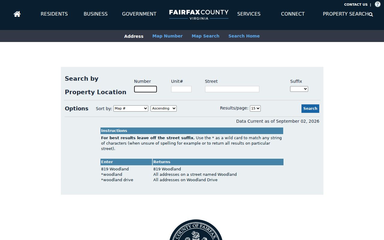 Rose Hill residents directory Fairfax iCare address search fields