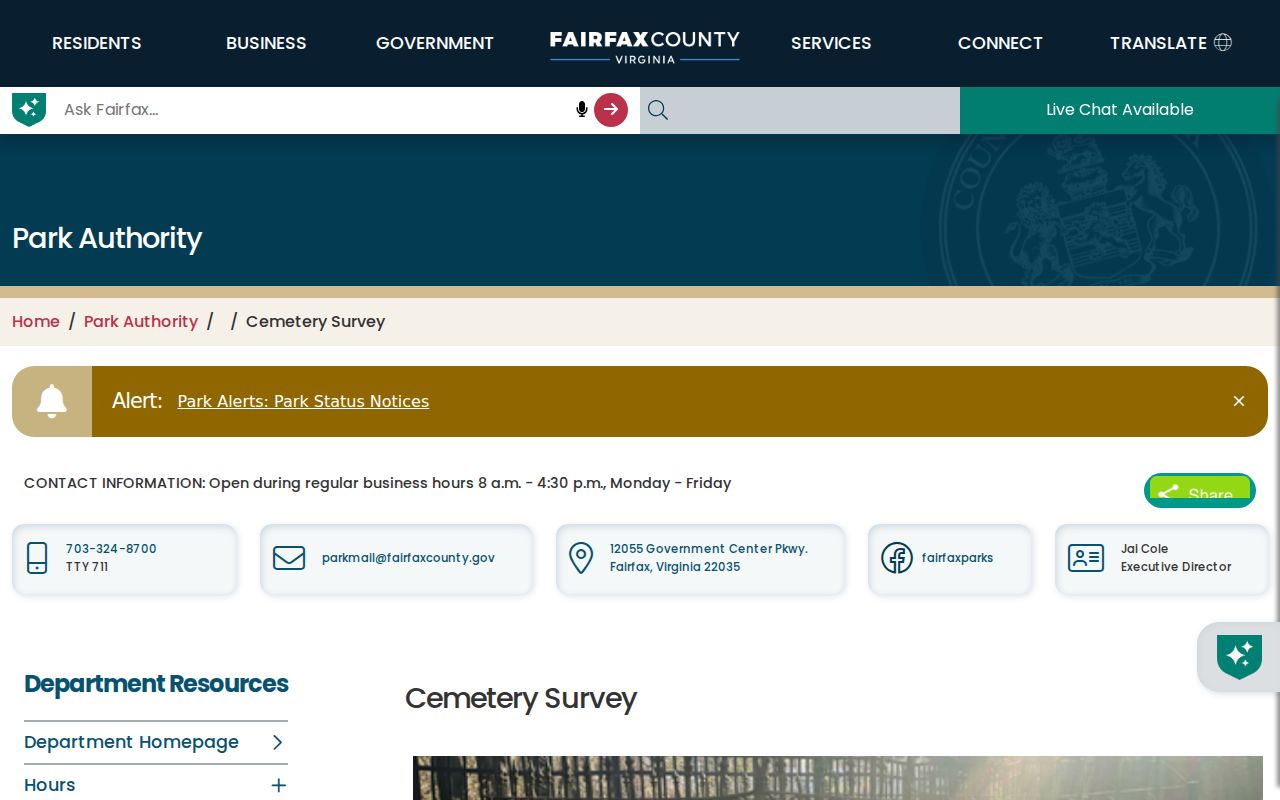 Rose Hill city directory cemetery inventory research in Fairfax County